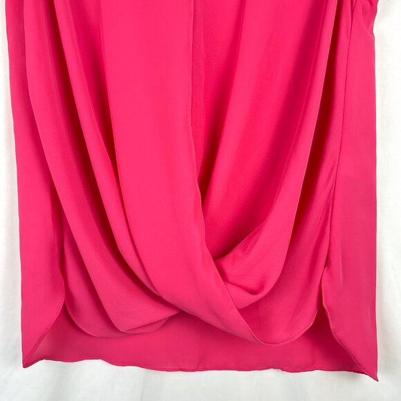 Laundry by Shelli Segal Sleeveless Drape Blouse Women’s Large Hot Pink V-Neck - Picture 5 of 15